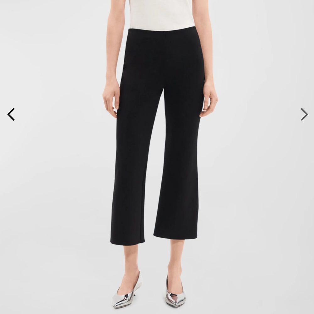Theory Black Mid-rise Kick Flare Pants